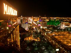 Las Vegas night from the top of the Mandalay Bay Hotel.